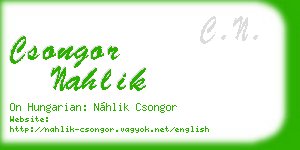 csongor nahlik business card