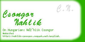 csongor nahlik business card